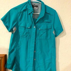 teal fishing shirt